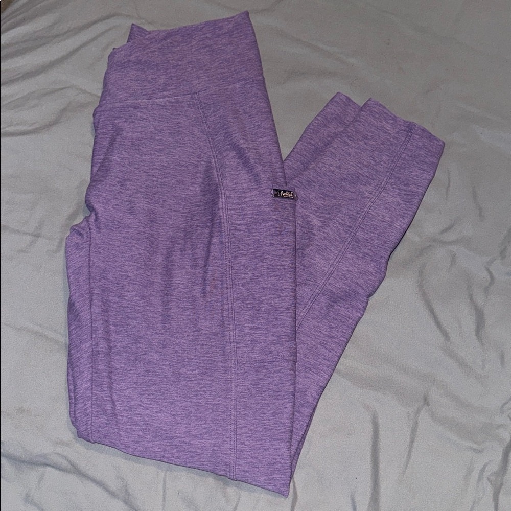 Bombshell Sportswear Curves Leggings w Pockets Lavender Size XL